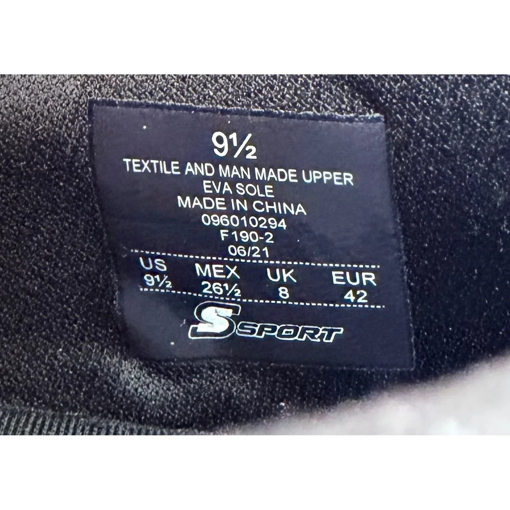 S Sport by Skechers Slip On Sneaker Black Shimmer Knit Memory Foam Womens 9.5